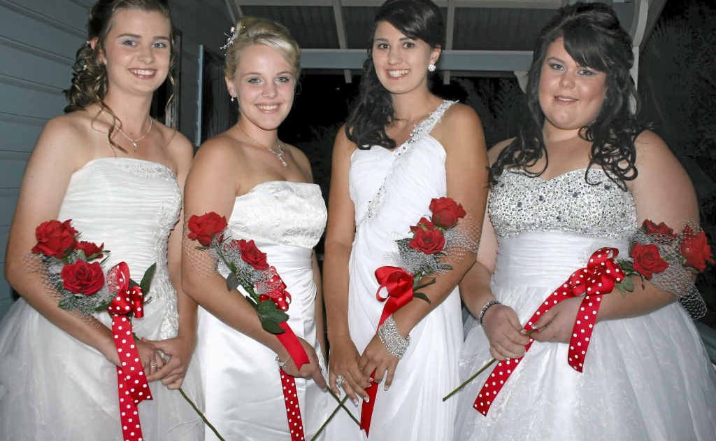 Chloe Ruhle, Dakota Eden, Samantha Burton and Katrina Edmondstone at the first St Mark’s Anglican Church Debutante Ball in 10 years. Chloe Ruhle, Dakota Eden, Samantha Burton and Katrina Edmondstone at the first St Mark’s Anglican Church Debutante Ball in 10 years.